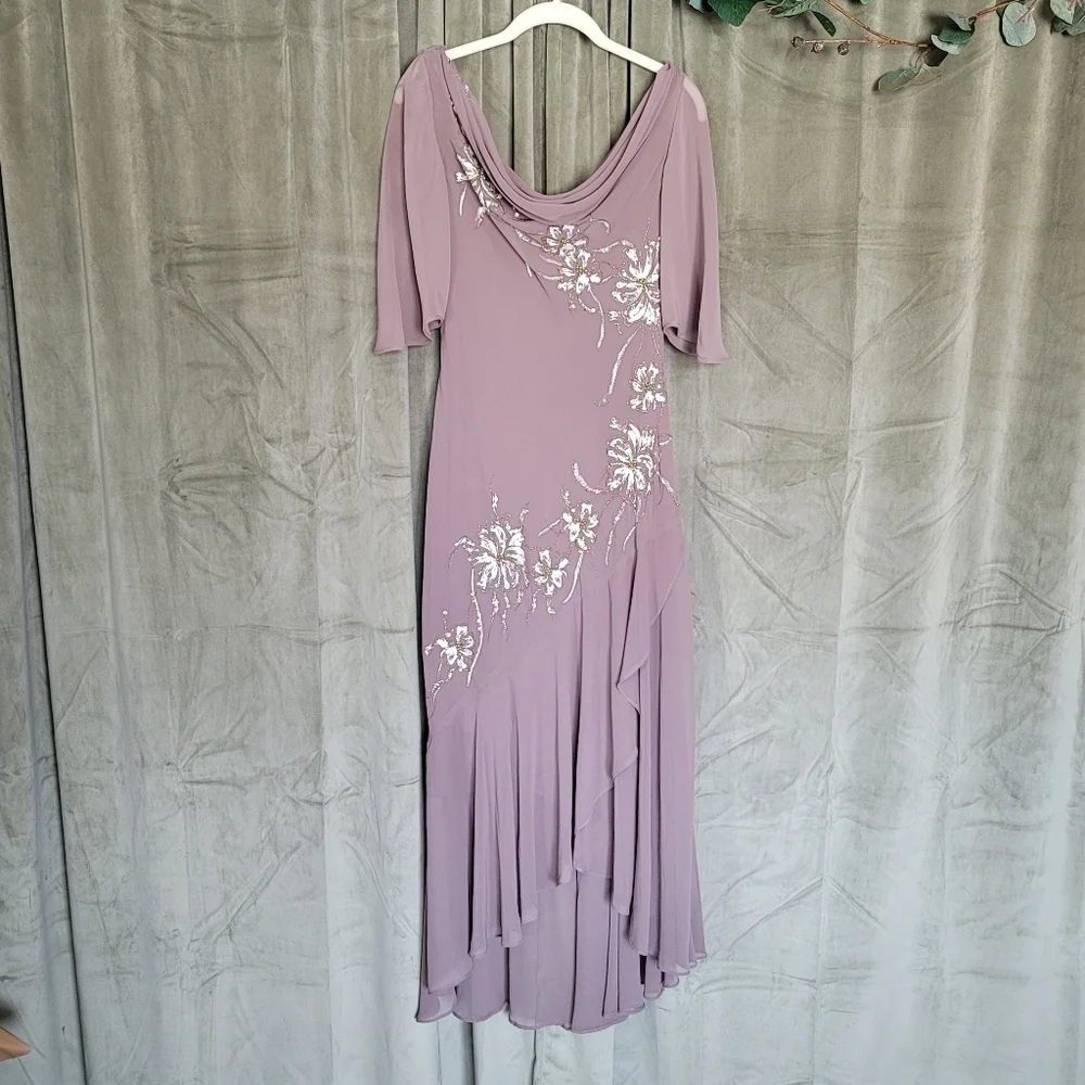 y2k Fairy Boho Regency Whismy Off The Shoulder Brown Embriodered Cocktail Dress - Picture 3 of 16
